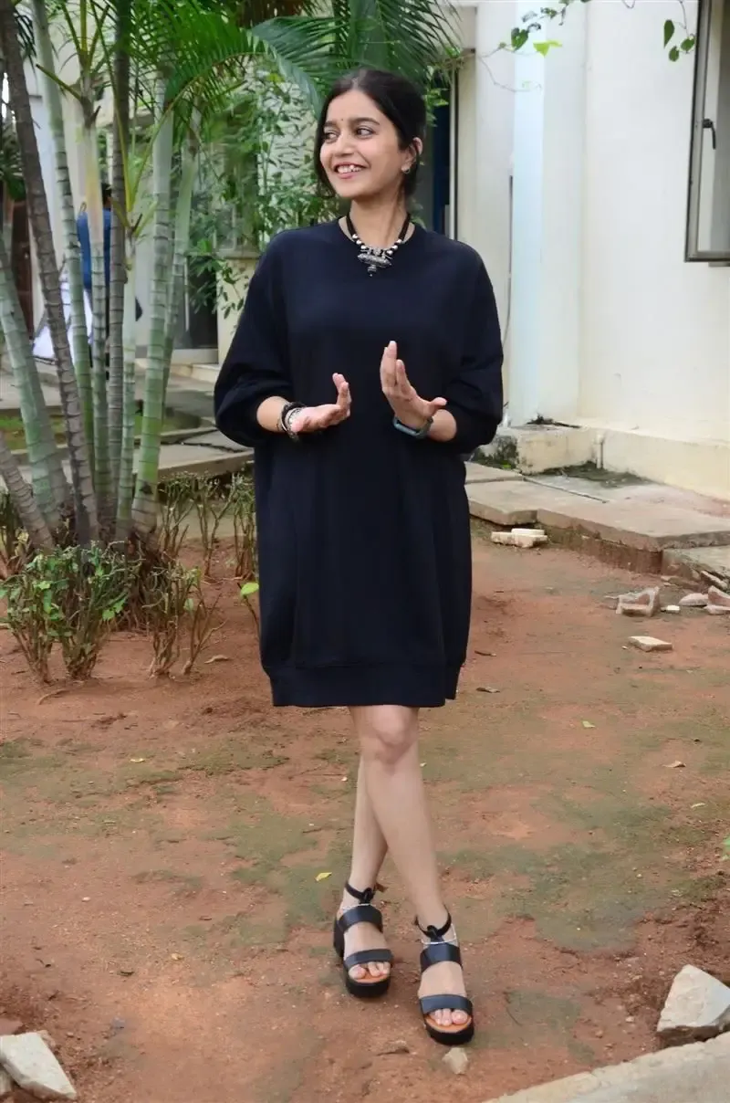 Actress Colors Swathi in Black Dress at Month Of Madhu Movie Press Meet